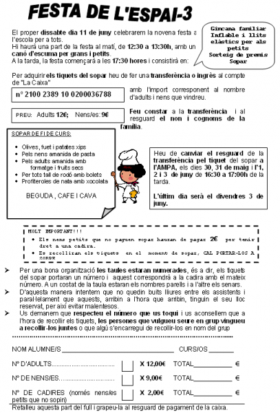Full Festa de l'escola